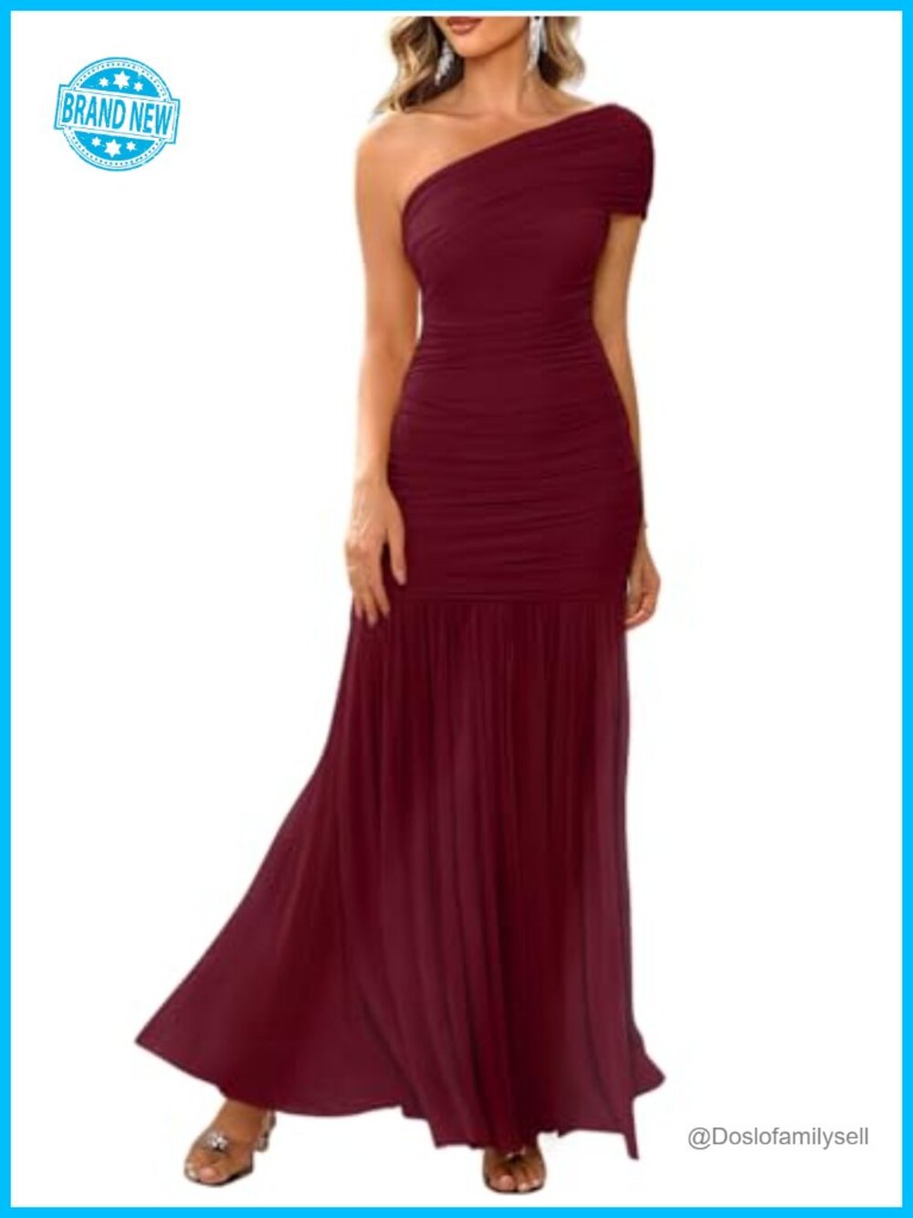 LAGSHIAN Women's Formal One Shoulder Sleeveless Long Maxi Dress